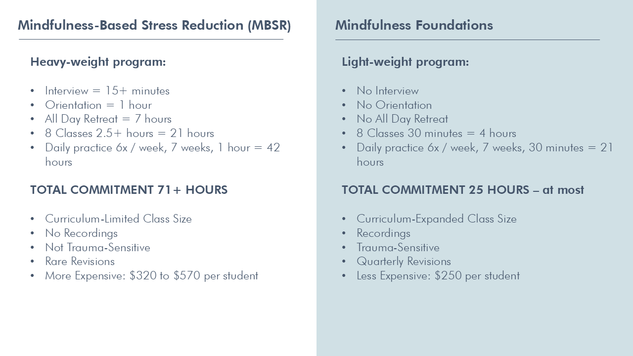 MBSR_Foundations_Comparison